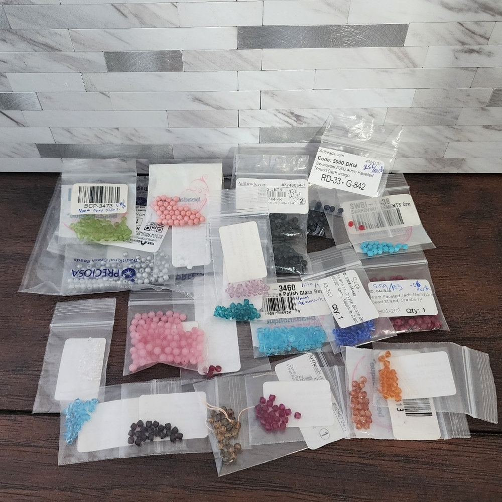 Destash of 4mm, 6mm, 8mm beads, gemstones